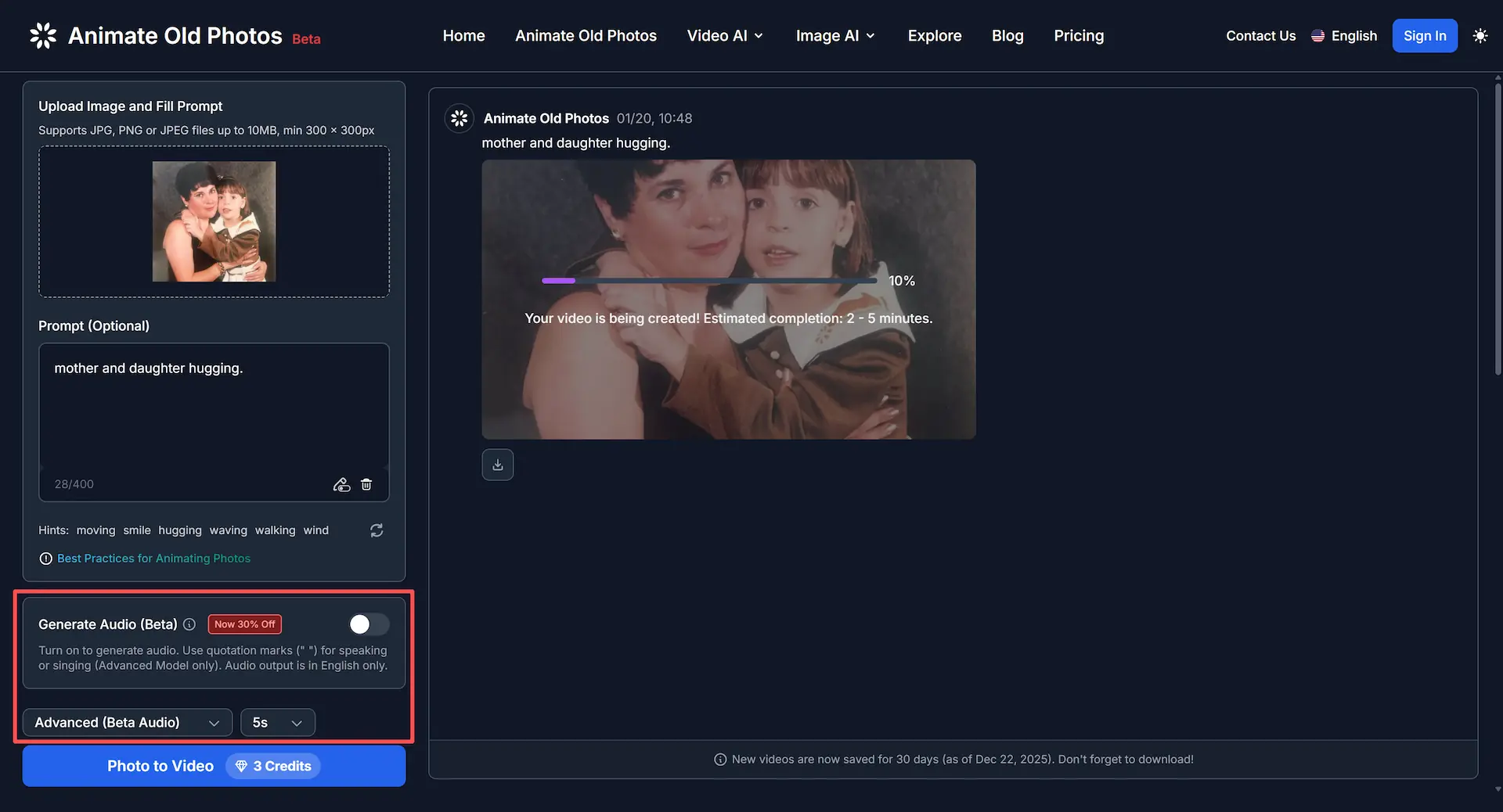 Animate Old Photos Screenshot