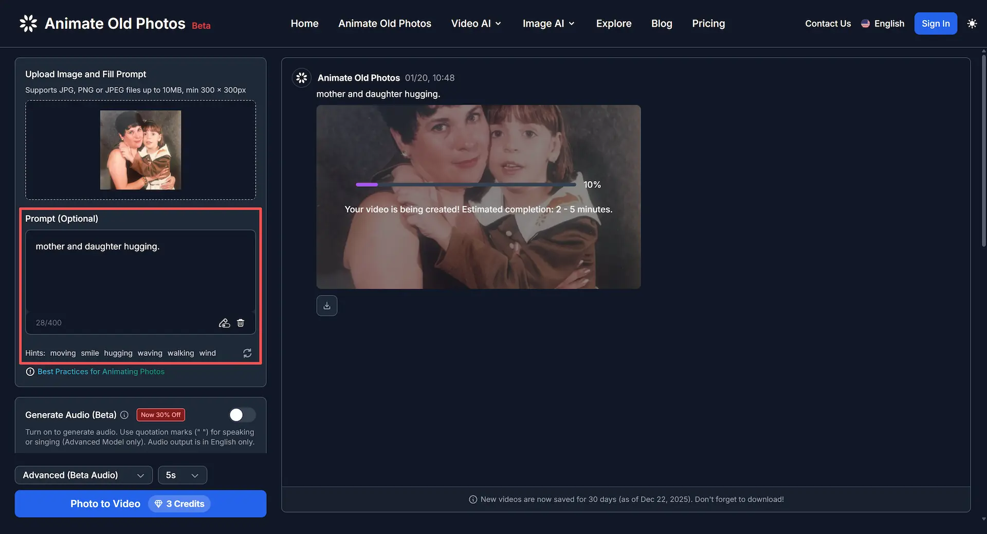 Animate Old Photos Screenshot